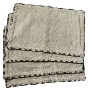 Lifestyle Celena Collection Placemat Set Natural Brown 100% Cotton 13” X 19” New